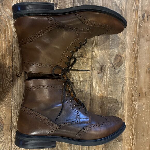 Stafford Mens 11M Brown Leather Wingtip Chukka Boots Dress Casual Lace Up EUC main image 9